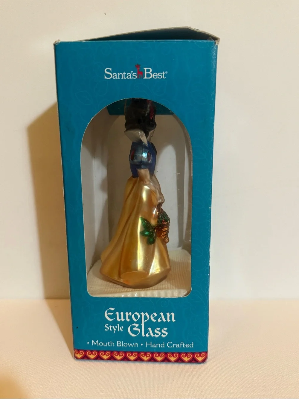 Santa's Best Snow White and the‎ Seven Dwarfs Disney Glass Ornament Box Damage